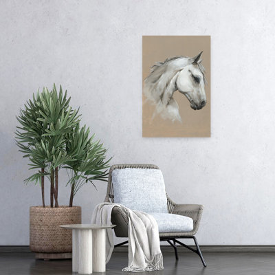 Majestic Stallion I Elegant Contemporary Horse Wall Art Print 1 Piece Wrapped Canvas Wall Art