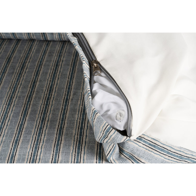 Ensemble de housse de couette 7 pièces Birch Lane Hamilton Denim Farmhouse, Bleu damas