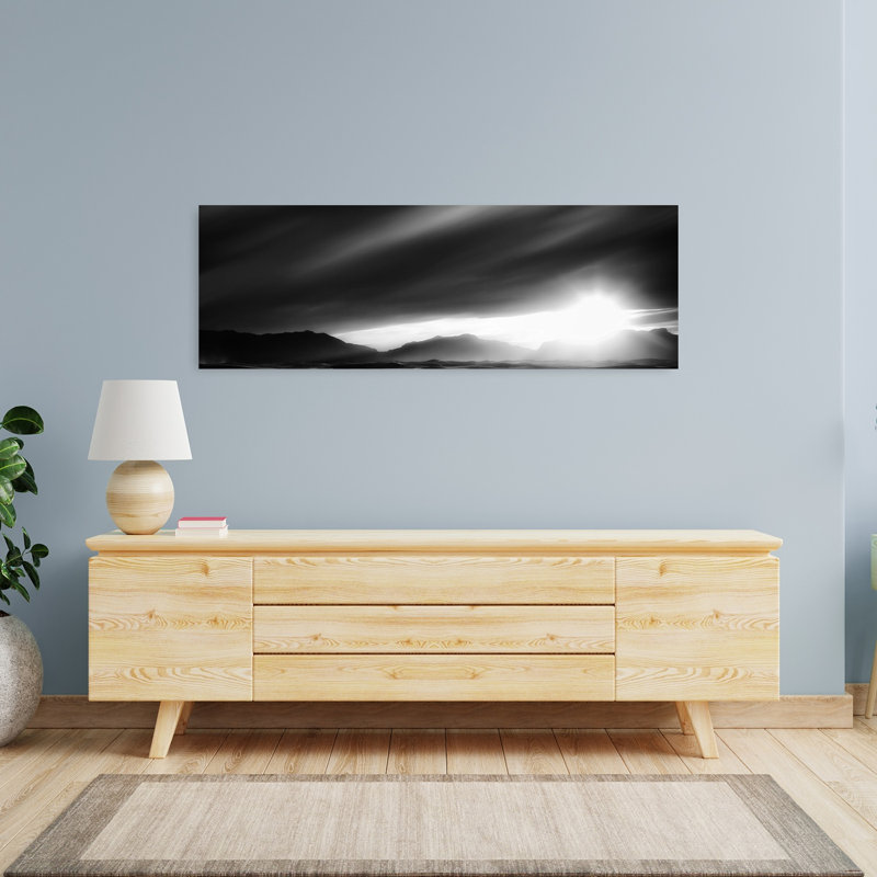 «Desert Sun Rays», art dramatique abstrait de montagne, art mural, H 48 po x l 16 po