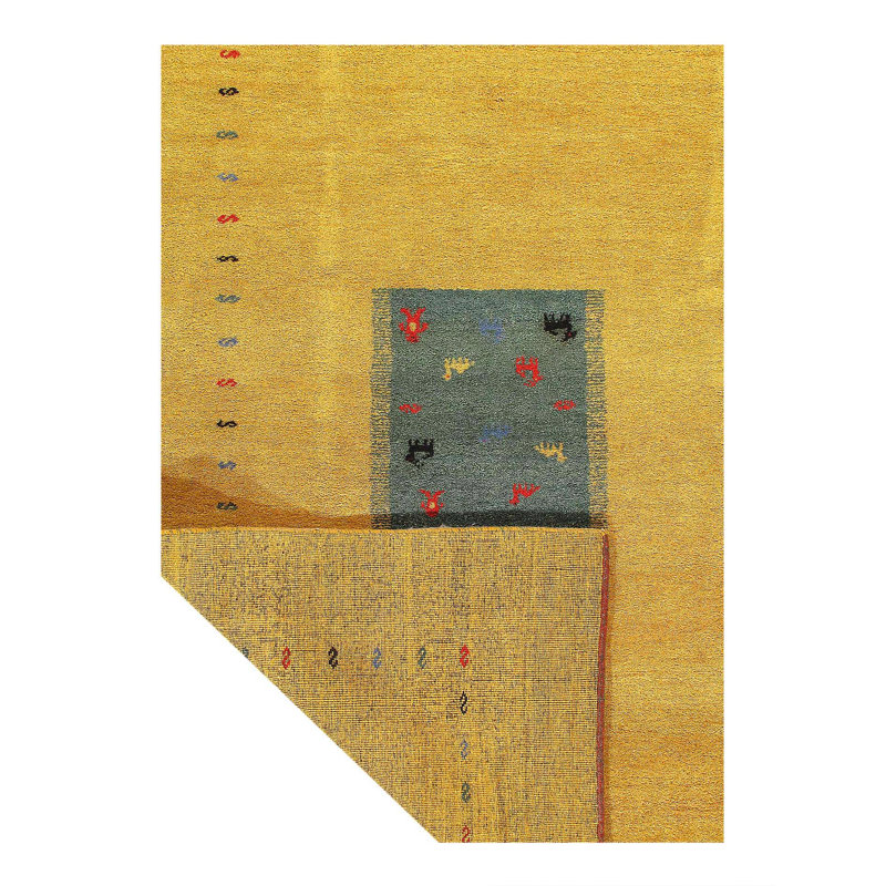 Canvello Hand-Knotted Gabbeh Gold Area Rug - 6' X 9'