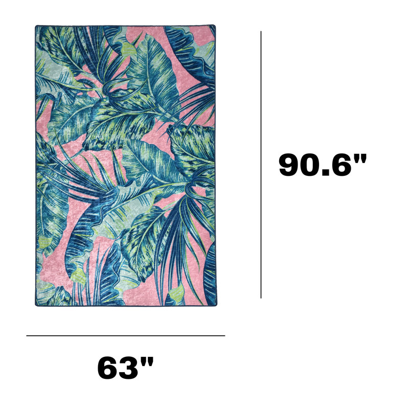 Gretel Tropical Palm Leaf Decorative Indoor Area Rug