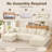 134 Inch Modular Sectional Sofa, U Shaped Cloud Couch with Deep Seat Chaise, Oversized Corduroy Upholstered Couch, Modern Comfortable Boneless Couch for Living Room Bedroom, No Assembly Required, Beige-135082924