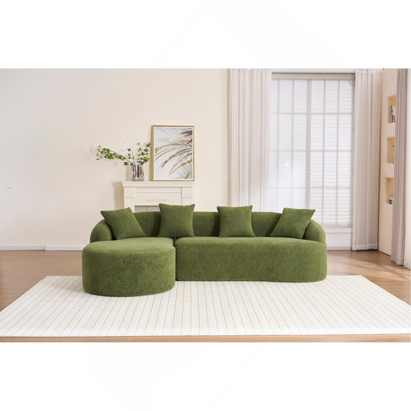 Canapé modulaire incurvé à compression plein caramel Boneless, Vert