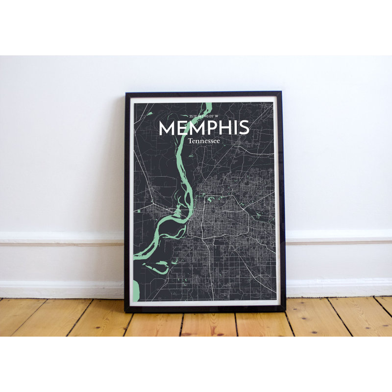 Memphis City Map - No Frame Print, 61cm H x 45.7cm W x 0.1cm D