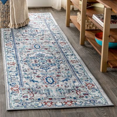 Tapis gris clair / bleu Lawrence Hill