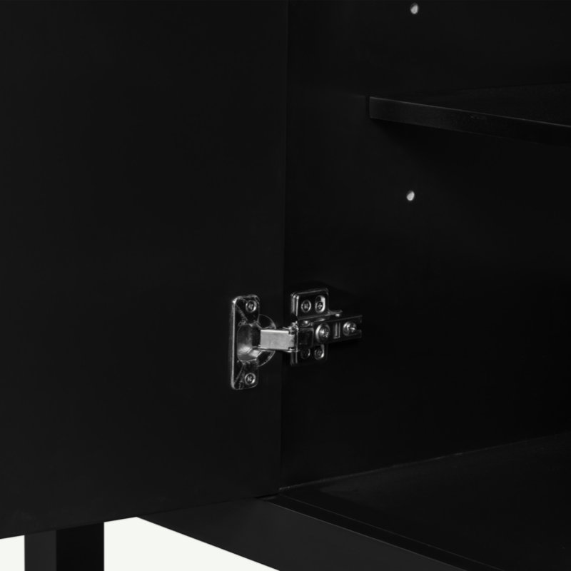 Meuble-lavabo 36 po sans lavabo, base d'armoire seulement, une armoire et trois tiroirs, Noir, noir, noir, noir
