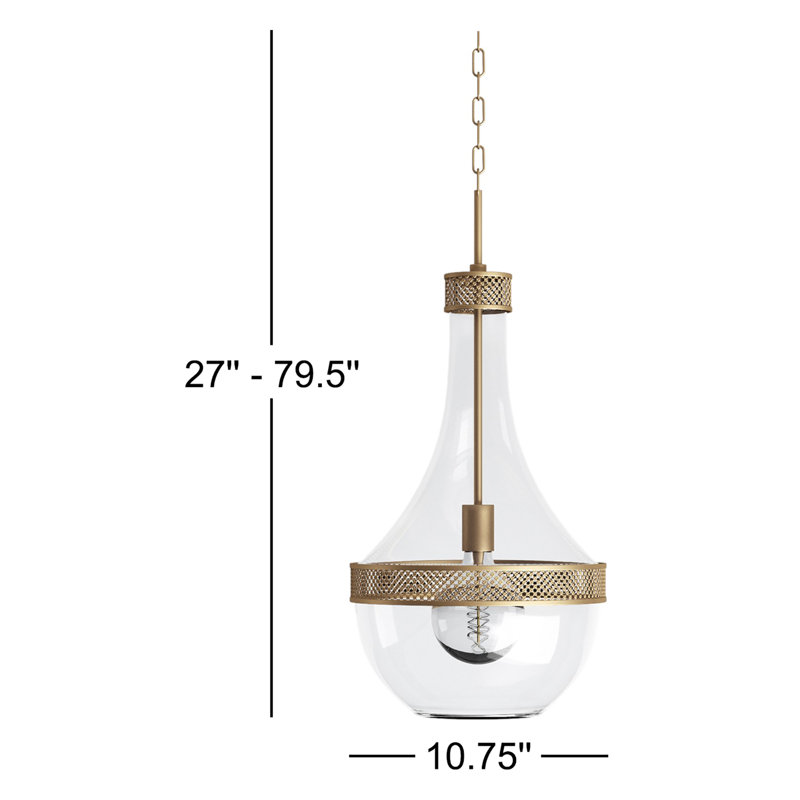 Hagen 1 - Light Pendant, Aged Brass, 23" H x 10.75" W x 10.75" D