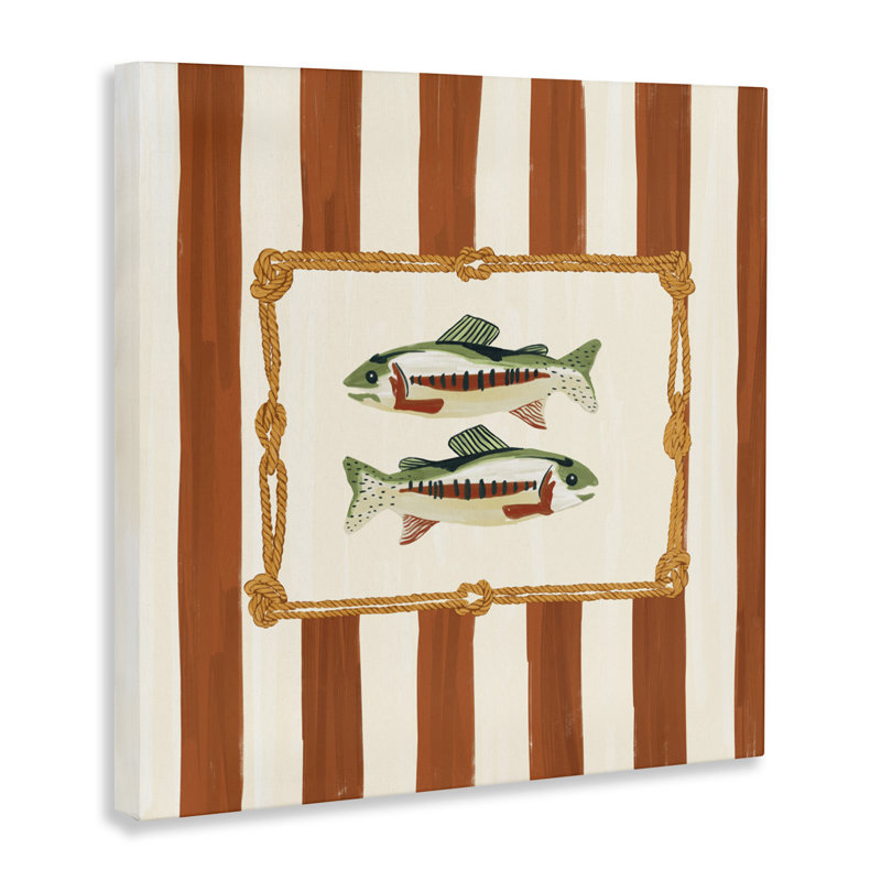 Toile de poisson avec bordure en corde, design par Veronica Lara, H 17 po x l 17 po