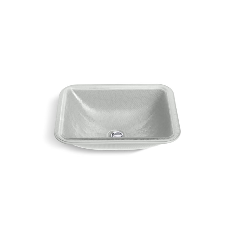Yepsen Glass Undermount Bathroom Sink, Silver