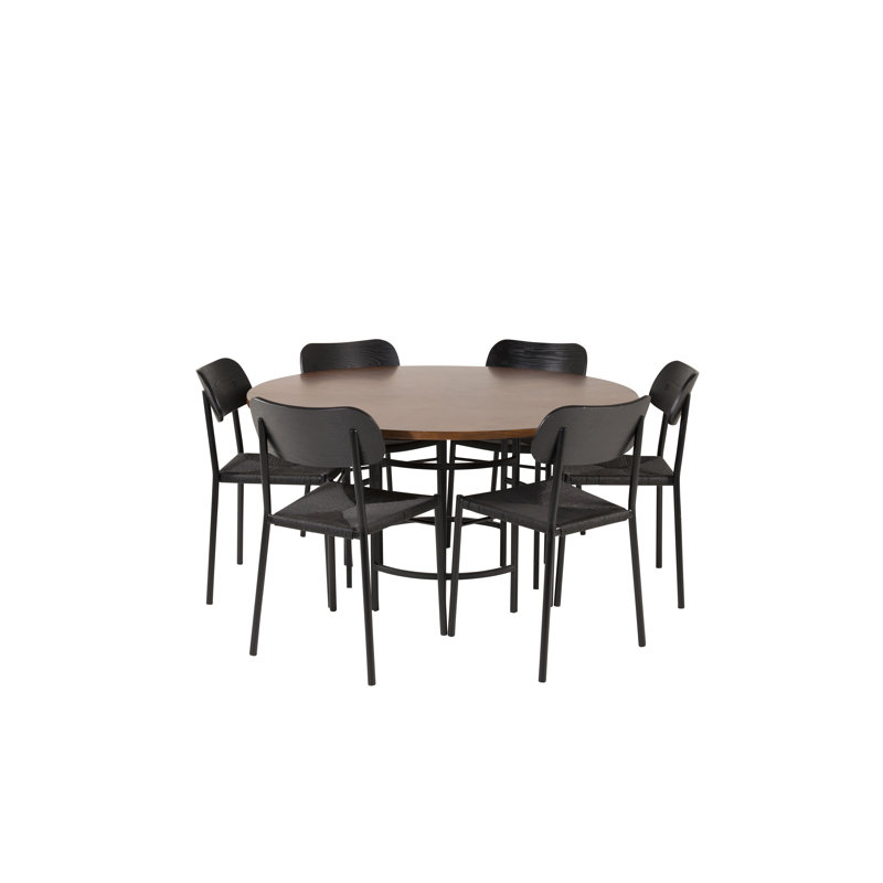 Segura Dining Set, Brown, Black