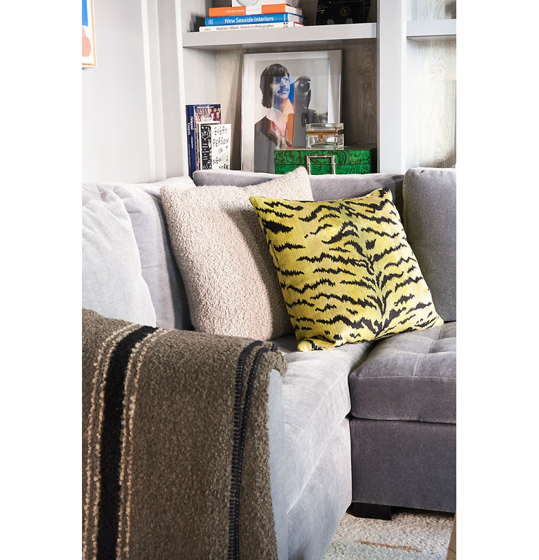 Wild Glamour Square Pillow Cover & Insert, Off White/Black