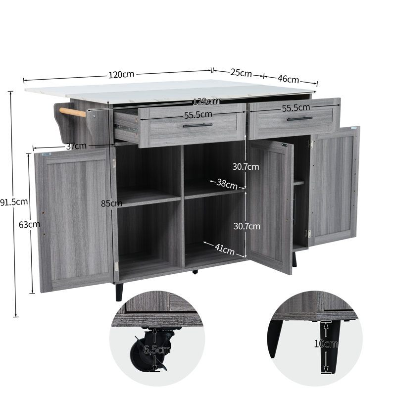Antani 129cm Sideboard, Grey