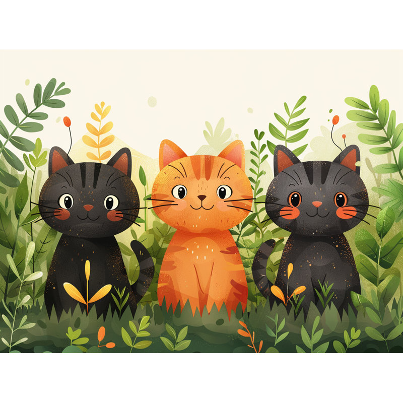 Rideau de douche Kitten Trio - Décor de salle de bain animal, H 83 po x l 70 po