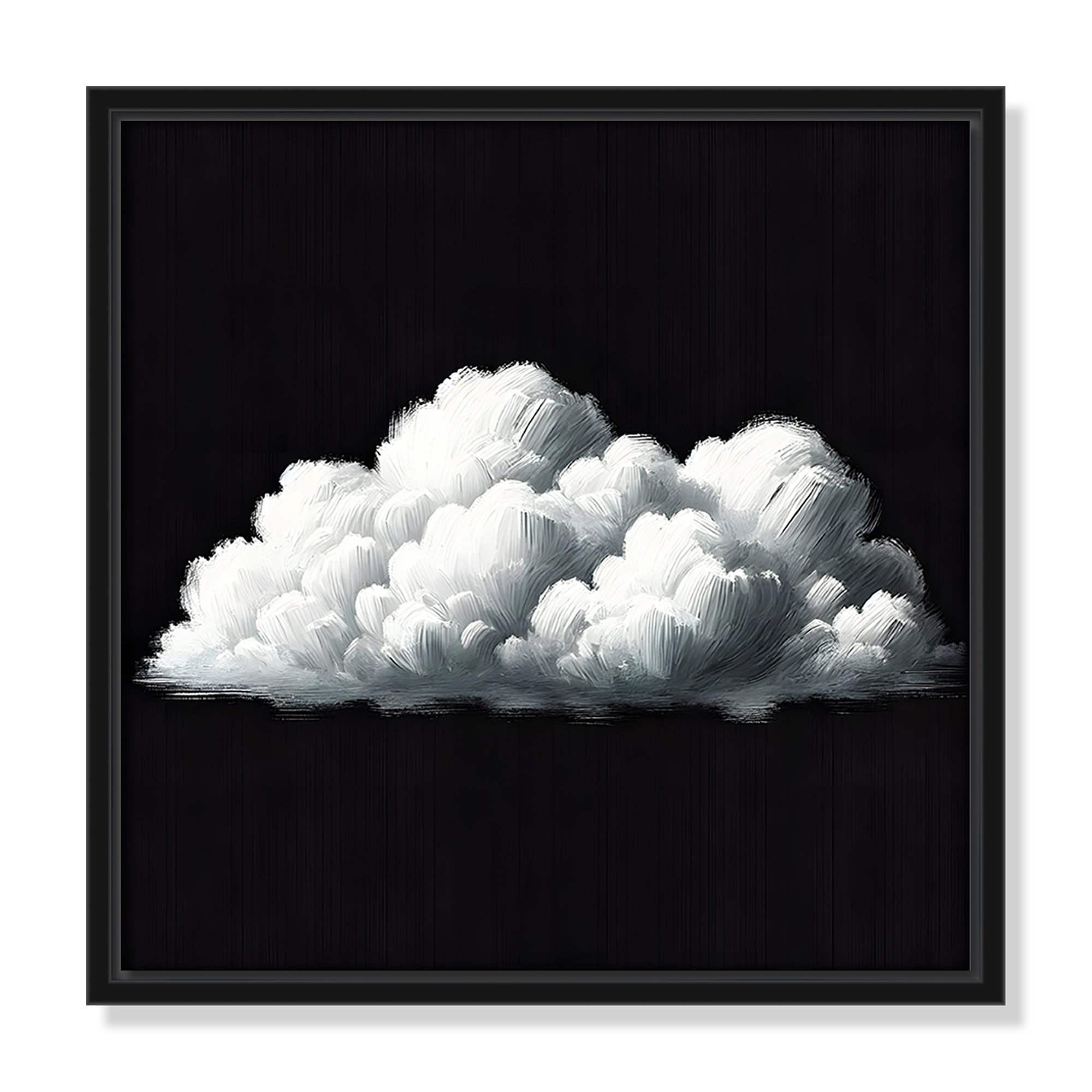 White Clouds Print by , 13.5" H x 13.5" W, Black