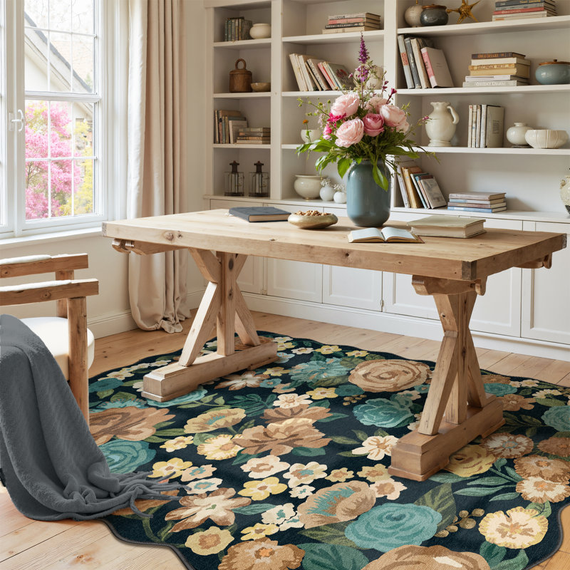 Tapis noir Lorena, Rectangle 3 pi 4 po x 5 pi