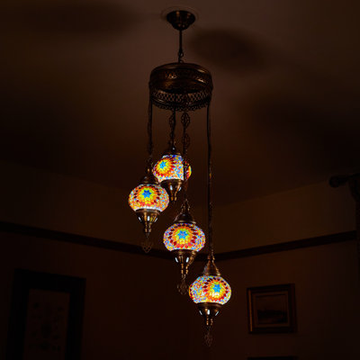 4 - Light Antique Bronze Cluster Pendant