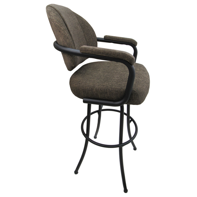 Tabouret de bar pivotant rembourré 30 po Minerva, Brun, Brun