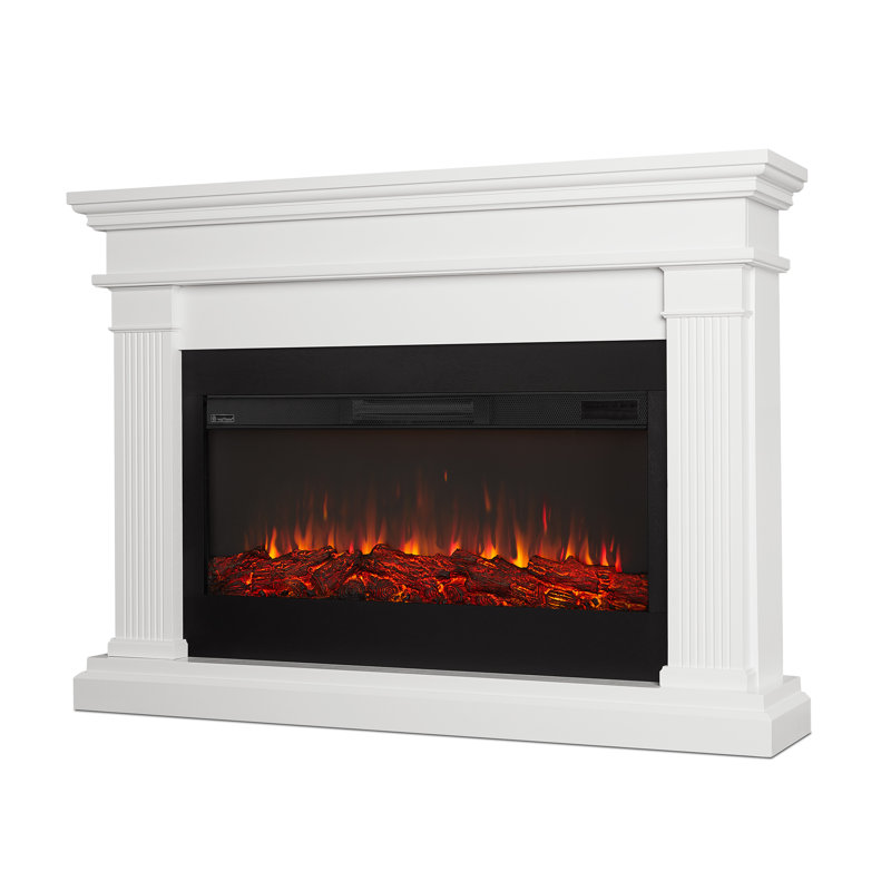 Beau 59" Landscape Electric Fireplace by Real Flame, White, Standard