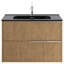 Kora Geo 24" Fluted Wall-Mounted Single Bathroom Vanity with Integrated Ceramic Top & Handles-93609677-93730769