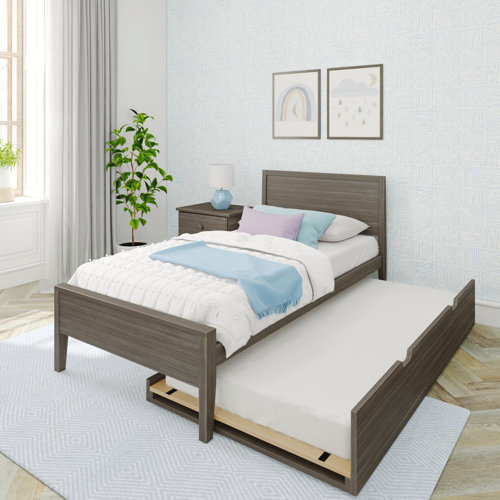 Lark Manor Aiste Full Solid Wood Trundle Panel Bed & Reviews | Wayfair