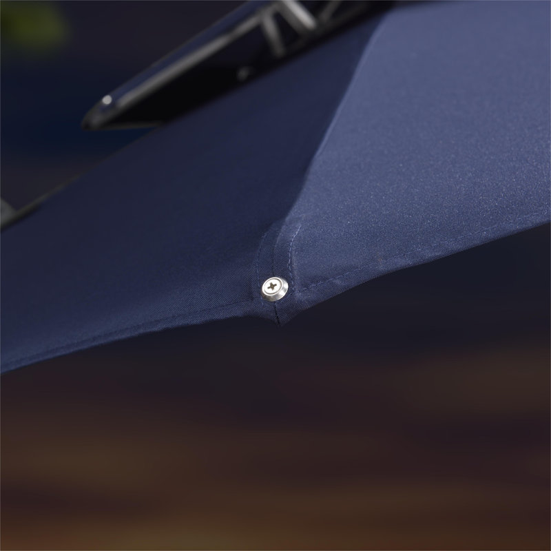 Sadi 3.7m Square Cantilever Parasol With Base, Navy Blue