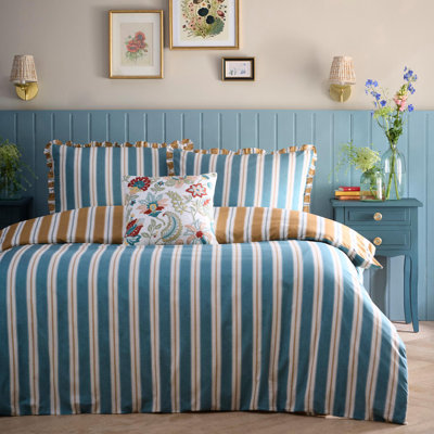 Cotton Striped Duvet Cover Set with Pillowcases Included