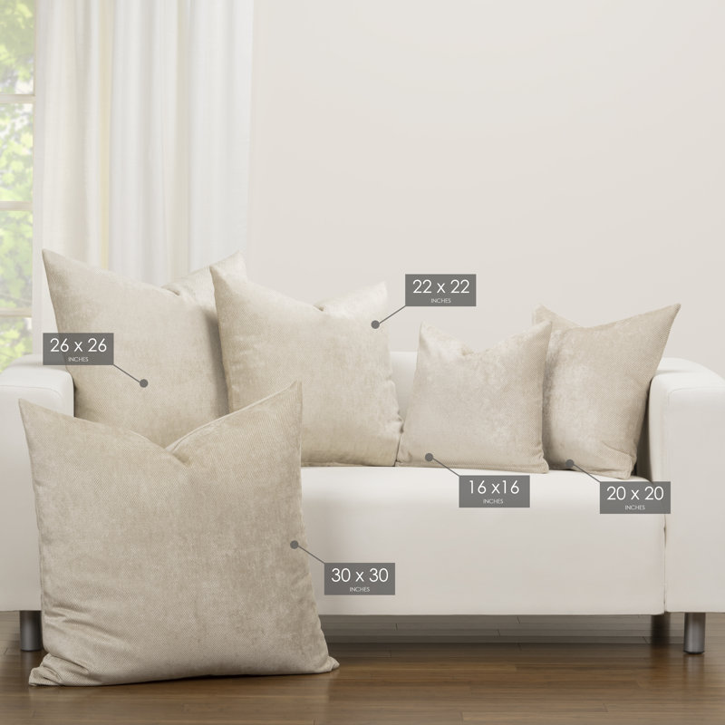 Cream Velvet 30" x 30" Square Accent Pillow