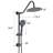 Matte Black Metal Shower With 10" Rain And Handheld - Stress Reducing Head Adjustable Height