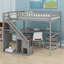 Lit mezzanine avec commode, bureau et bande lumineuse-1863483135