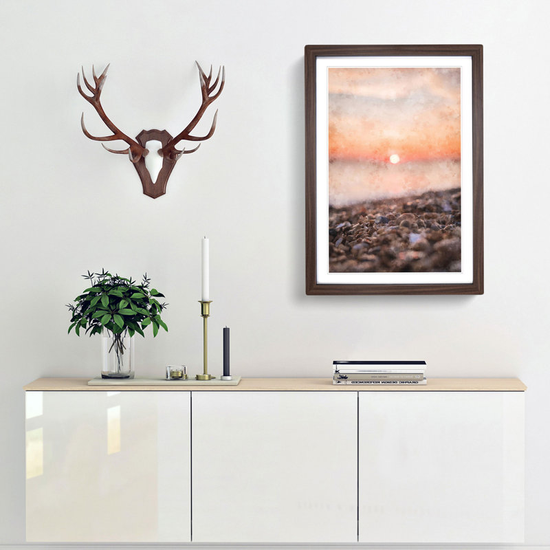 Sunset over Brighton Beach - Framed Print, Walnut Framed, 33cm H x 24cm W x 2cm D
