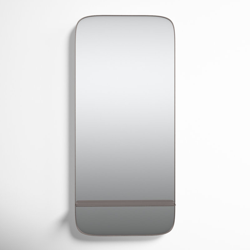 Ulis Metal Flat Wall Mirror with Shelves