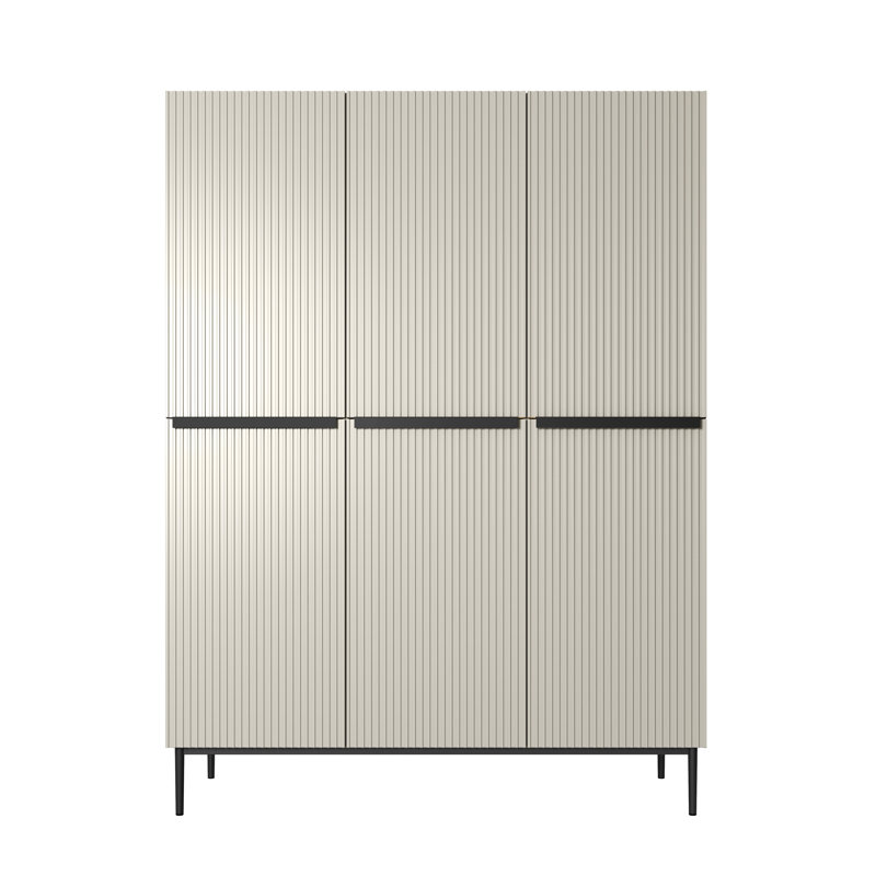 Alidia 3 Door Manufactured Wood Wardrobe, Cream/Black