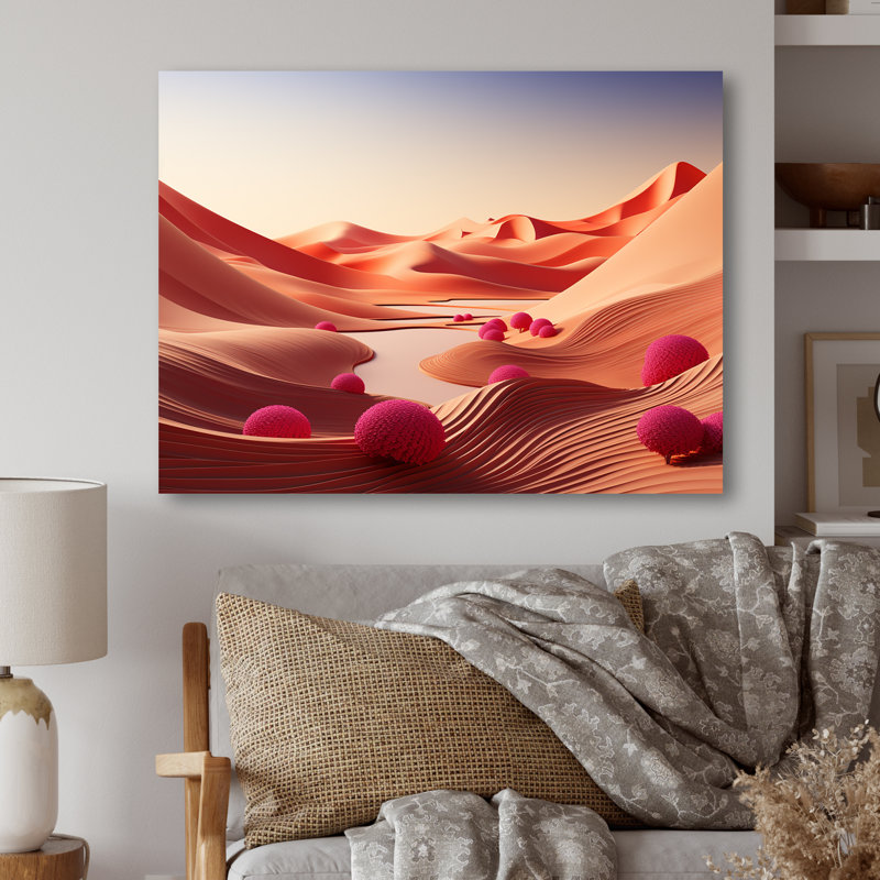 Arid horizon aride sur la planète Mars - désert, art mural en métal, H 12 po x l 20 po x P 1 po