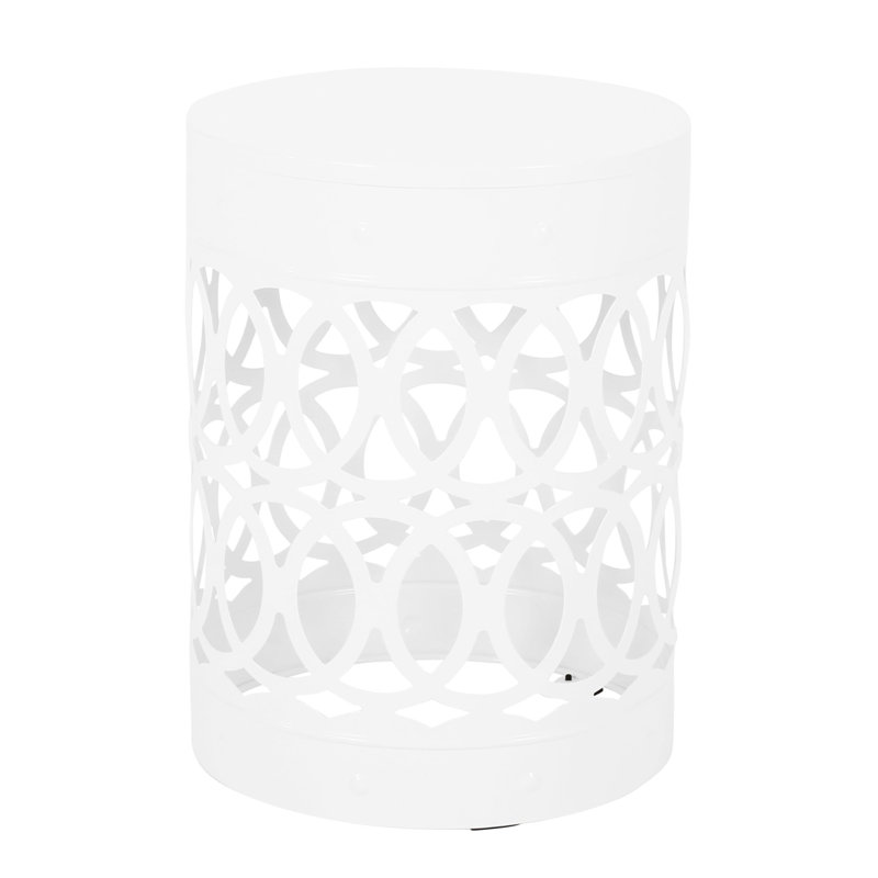 Outdoor Metal Table - Large, Modern Style With Iron Cut Frame, White White, Fashionable Structure, White