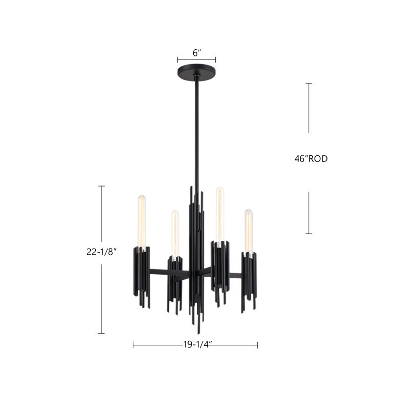 Torres 4 - Light Chandelier, Matte Black