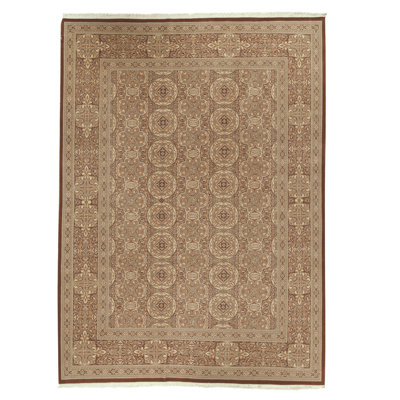 Hand Knotted Wool Area Rug in Red