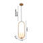 Luminaire suspendu doré 1 lumière avec abat-jour en verre blanc laiteux