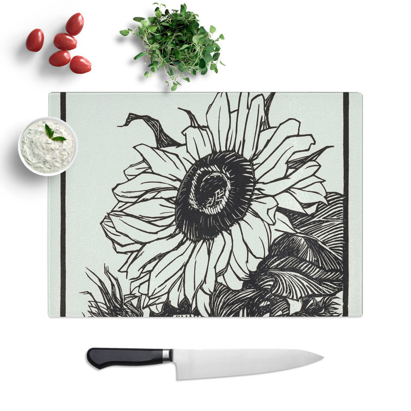 Sunflower by Julie De Graag Chopping Board, 20cm W x 28.5cm L