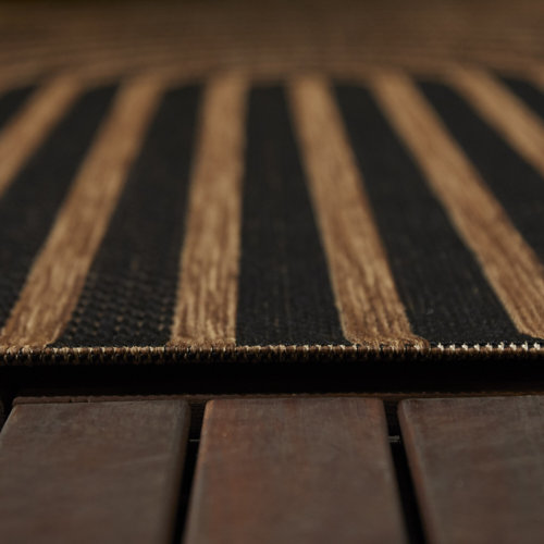 AllModern Sophia Flatweave Black/Brown Indoor/Outdoor Rug & Reviews ...