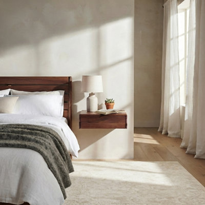 Wooden Nightstand Frank - Walnut Wood, Matte Lacquer Finish