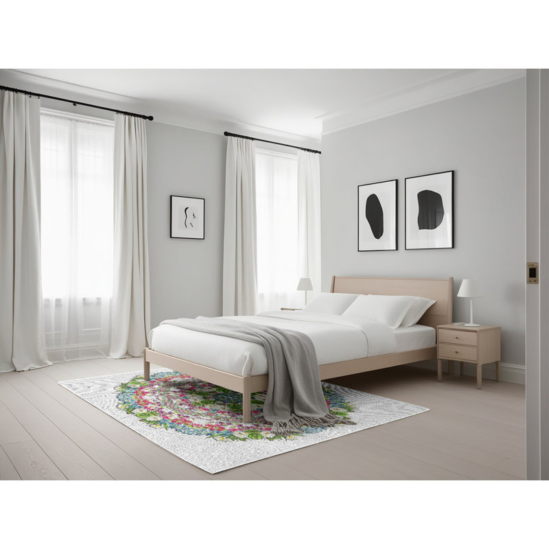 Floral Indoor Rug, Rectangle 5' x 7'
