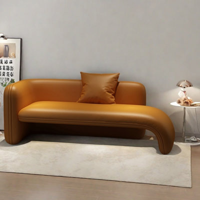 Minimalist style cat scratch leather lounge chair