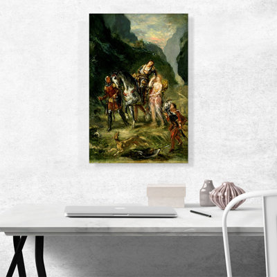 «Angelica And The Wounded Medoro 1860» par Eugene Delacroix - peinture sur toile tendue