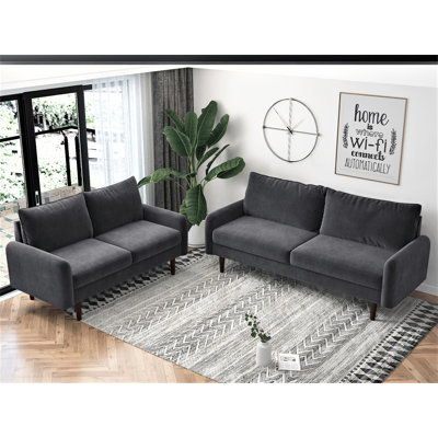 2 Piece Velvet Living Room Set by Everly Quinn