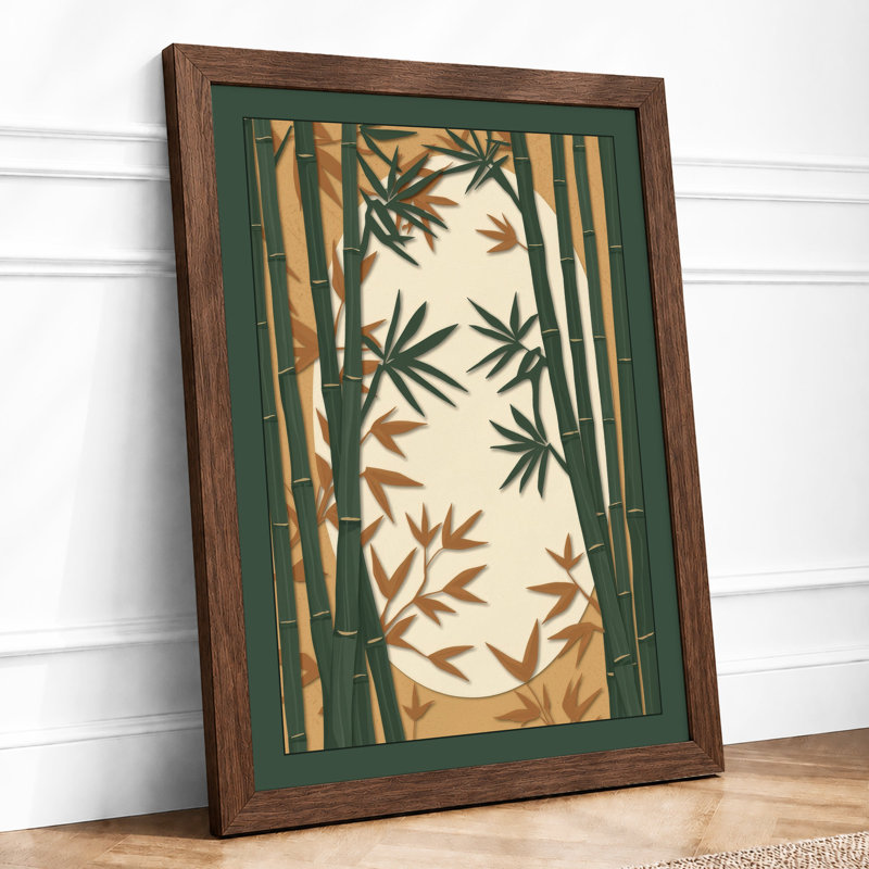 Bamboo Study Botanical - Framed Print, Walnut, A4 - 29.7 x 21.0 cm