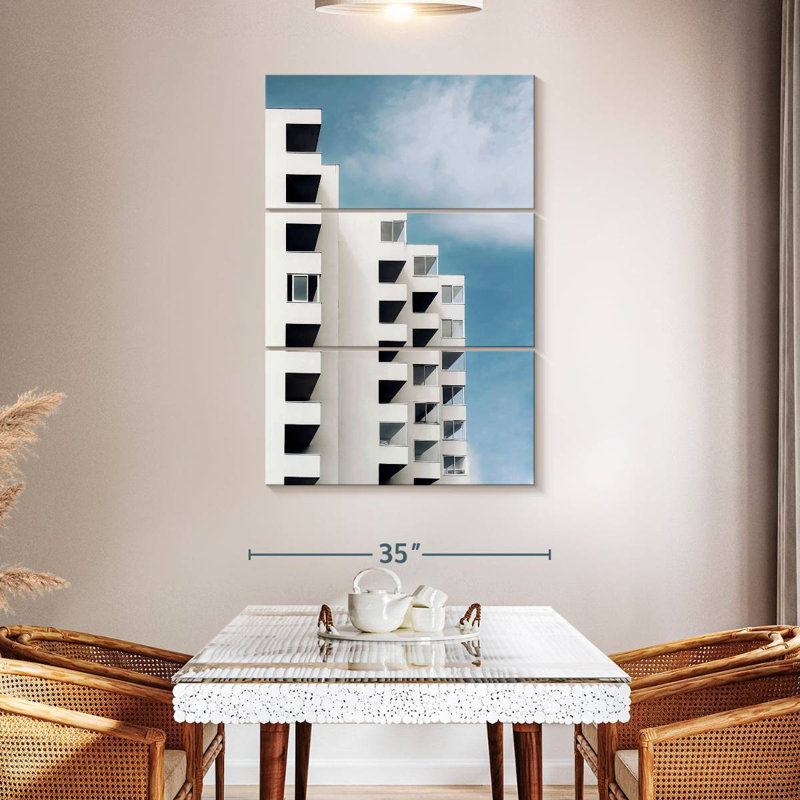 Lilie White Modern City Buildings, 50" H x 32" W
