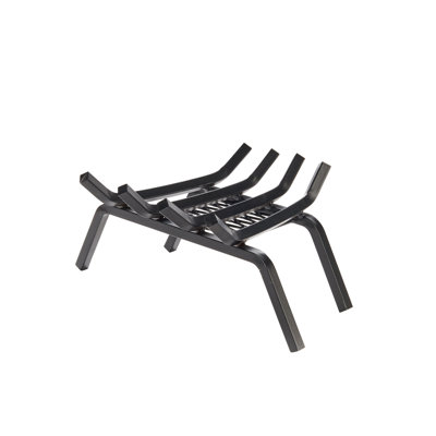 18" Heavy-Duty Steel Fireplace Grate with Ember Retainer