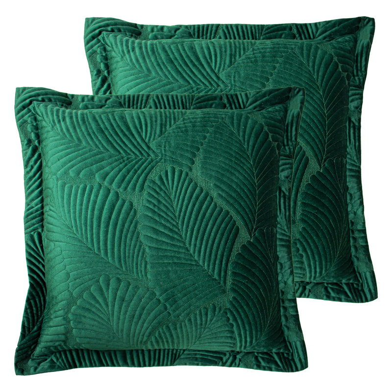 Floral Square Cushion, Emerald