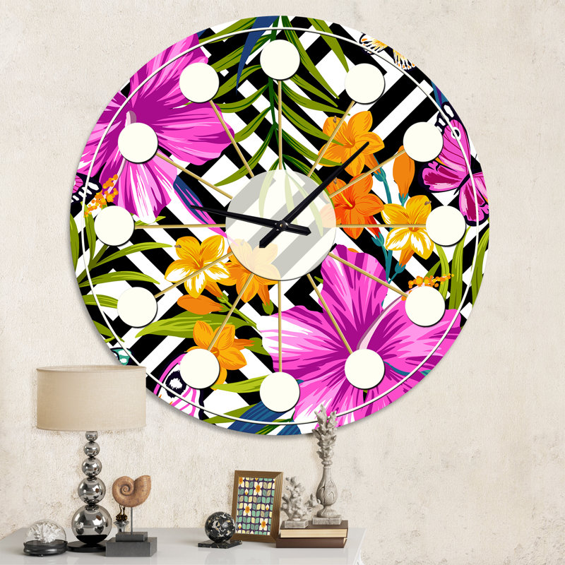 Horloge murale style tropical Mid-Century, Moyenne