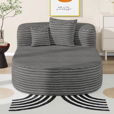 Méridienne intérieure 51,6 po, canapé-lit rembourré sans os, canapé à compression avec deux coussins de soutien